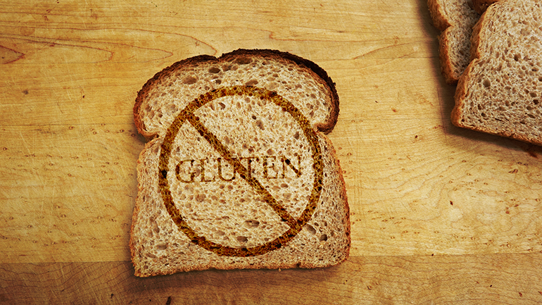 Bread with no gluten sign