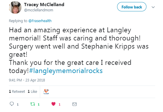 Screenshot of Tracey McClelland's post on Twitter