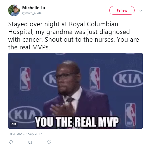 Screenshot of Michelle La's post on Twitter