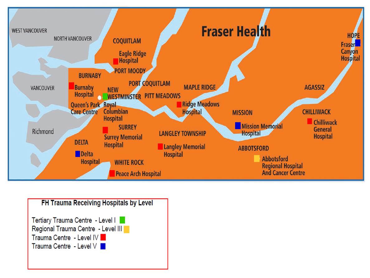 Fraser Health Trauma Map