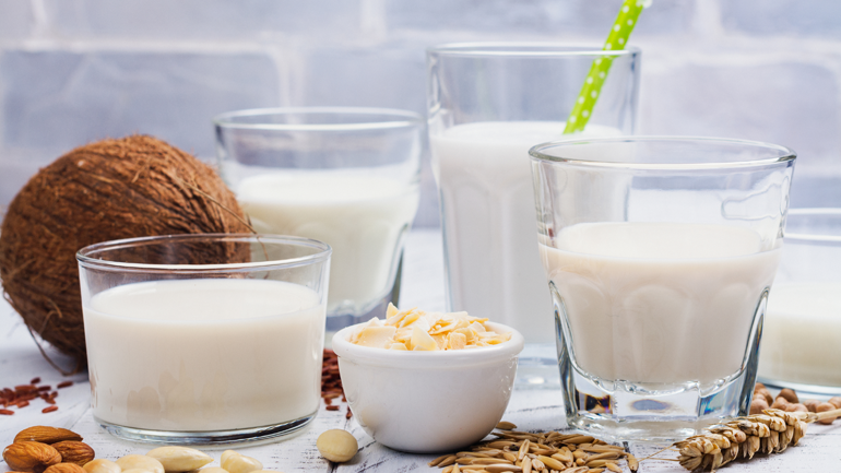 Different types of milk alternatives