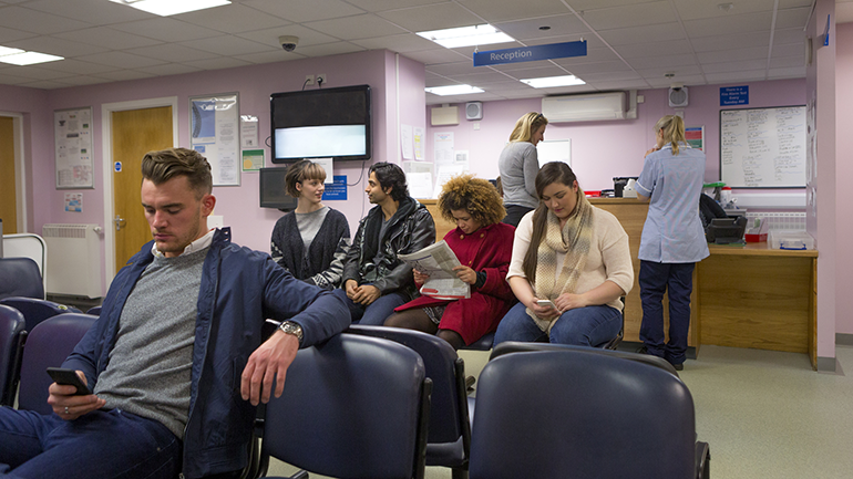 People waiting at the emergency department