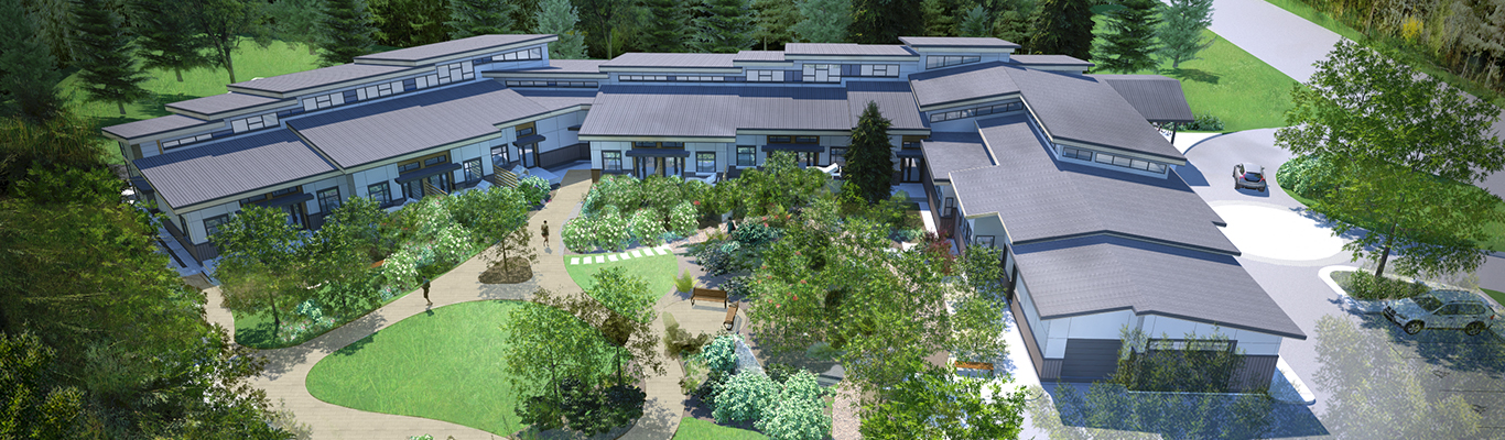an aerial rendering of the langley hospice