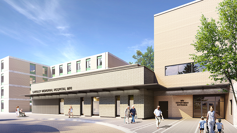 New Langley Memorial Hospital MRI Suite. Concept rendering, may be subject to change.