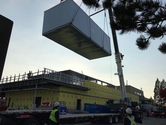 Rooftop air handling units delivery, November 20, 2019.