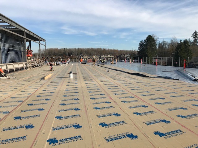 Roof deck and steel stud framing, November 20, 2019.