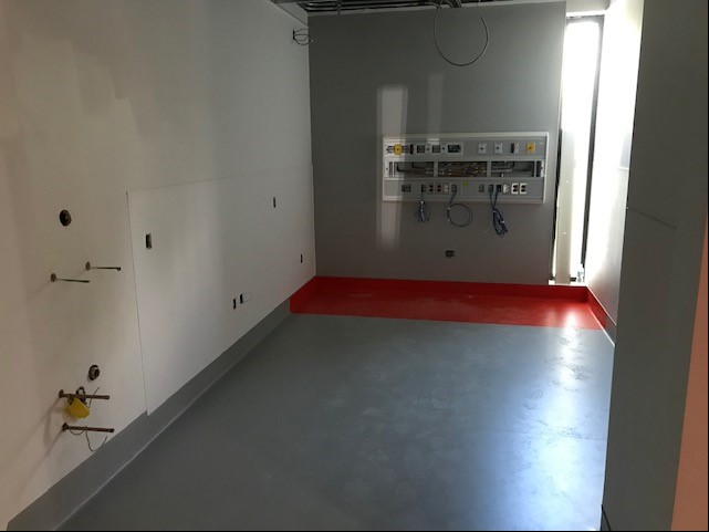Emergency department floor installed in treatment space