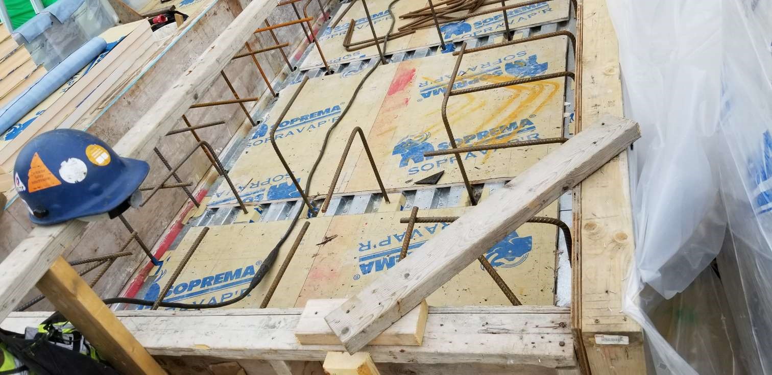 MRI housekeeping pad bar rebar on the roof