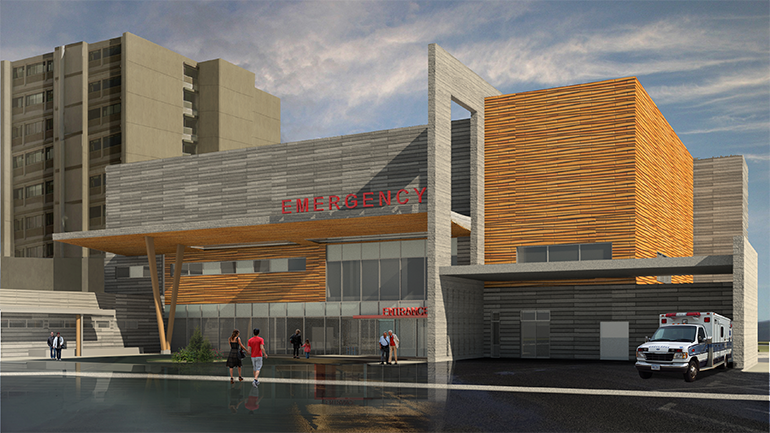 Concept rendering of new emergency department. Designs are subject to change.