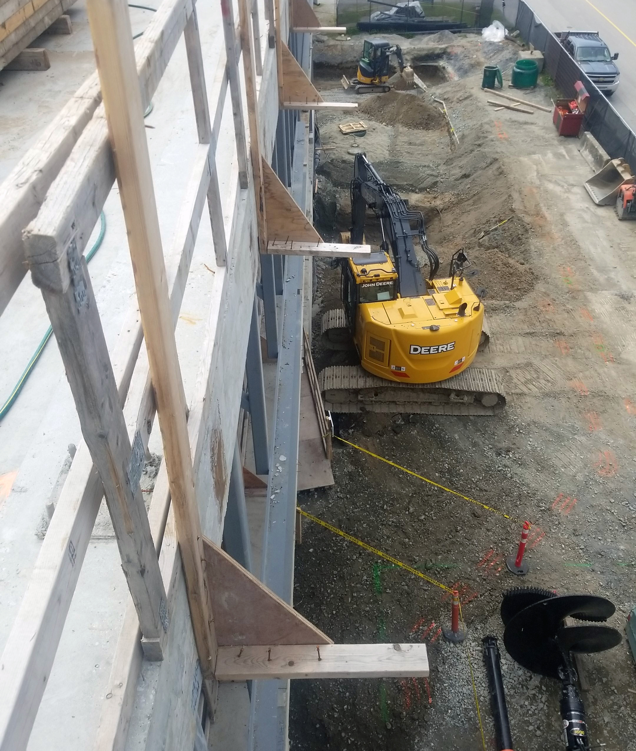 Excavation at the north end of the building
