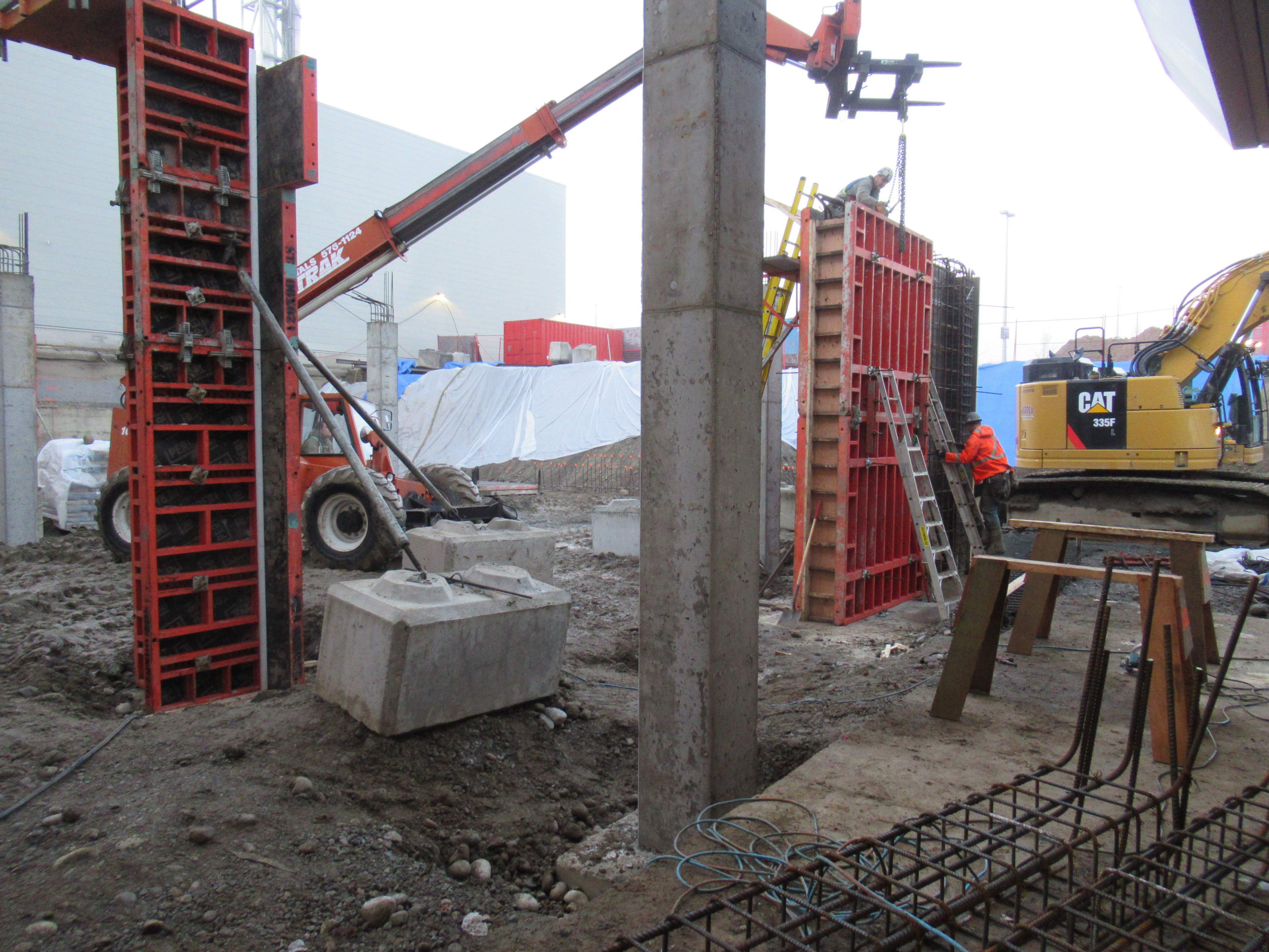 Crews in a deep excavation zone work on foundation of an extended area to the emergency department – 12/16/19