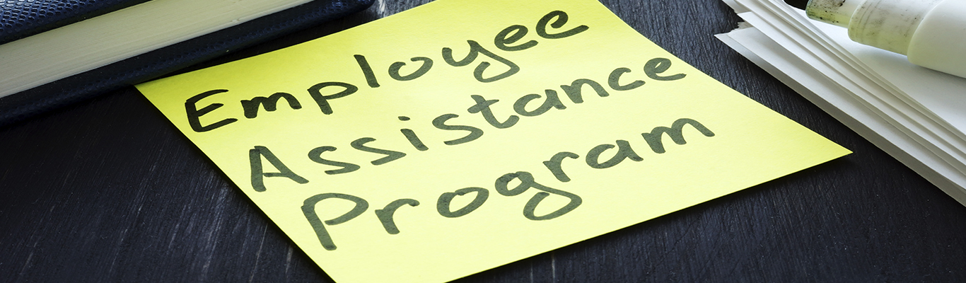 Yellow sticky note says Employee Assistance Program