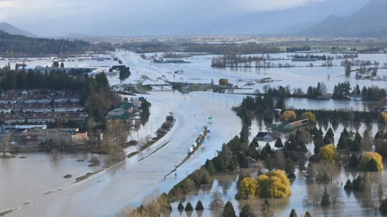 Image of flood damaged rural area.