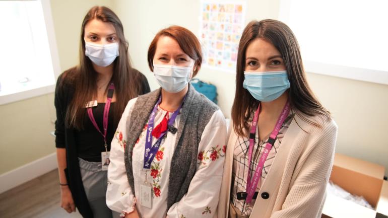 From left to right: Public Health Nurses: Talia Therniak, Natalia Beletsky, Valeriya Filkov.
